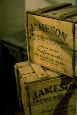 magnoliajones:   John Jameson crates in a display at the Old Jameson Distillery, in Smithfield Village, Dublin via photopin cc