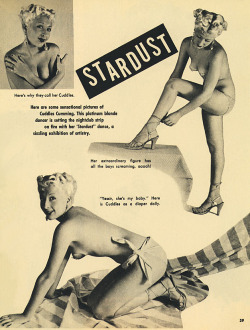 A page from a Cuddles Cumming profile, as published in the April ‘52 issue of‘FROLIC’ magazine..