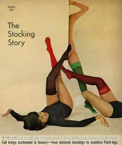 The Stocking Story - Ebony, August 1964 - Vol. 19, No. 10 1964 Fall Fashion, Fashion Fair, Legs with Colorful Stockings &amp; Textured Hosiery, &ldquo;The Stocking Story&rdquo; by classic_film on Flickr            