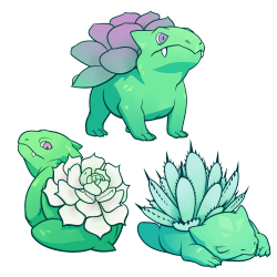 hauvatiaene:  Succulent Ivysaurs! do I draw succulents too often? maybe do I draw pokemon often enough? NO. 