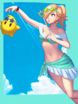 bellhenge:  Rosalina [Super Smash Bros. for 3DS / WiiU] — SSB4 Shines (last year ver.)— Summer Zelda— RosalinaDeviantART   &lt;3 &lt;3 &lt;3