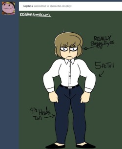 shameful-display:  You sent another ask a while ago where you mentioned she’s named Becky (iirc). I’ve been wanting to draw her since then but it’s been busy. But here she is now! The dress shirt and slacks just made me think of work sex. 
