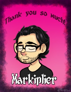 shadowwolfessart:  I’ve been working on this for a few days for my favorite YouTuber  markiplier. He just  reached 8 million subscribers the past few days and I just watched his reaction video today. And I wanted to say this. Even if he doesn’t see