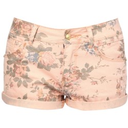 linda-colmenares-se-feliz:  Jane Norman Rose Print Denim Shorts   ❤ liked on Polyvore (see more denim short shorts)