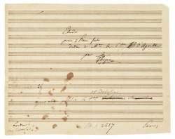 barcarole: Autograph of the first Paris edition of the Études, Op. 25, 1837 (dedicated to Marie d'Agoult); inscribed and signed by Chopin.