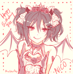 thececilz:  HBD nico! This is my fave UR of her along with 7 lucky gods~ My dA | my Twitter my other llsif art 