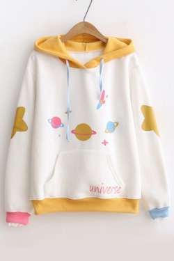 chocolatelinuniverse:  The Most Popular Hoodies &amp; SweatshirtsCartoon Universe &gt;&gt; Cartoon PlanetPotted Cactus &gt;&gt; Color Block CatsPotted Plants &gt;&gt; Pineapple PatternChic Rose &gt;&gt; Floral PrintedCartoon Planet &gt;&gt; BABY GIRL44%