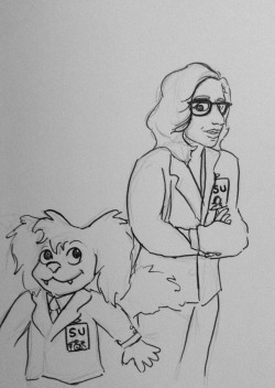 thereactionof1984:  Clear the way for the cutest dynamic duo out thereartemispanthar &amp; crystal-gems ( attilee )   ohh my god this is so adorable, I can’t even find the words to articulate how cute this is. Lookit Artie in that little suit off to