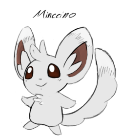 roymccloud:    Minccino.  I tried to play my old pokemon games to get me into the mood to get Sun and Moon (didn’t really help) but I caught a lady Minccino which made me realize..POKEMON ARE FUAKKIN ADORABLE! So I drew one.As an added test, I tried
