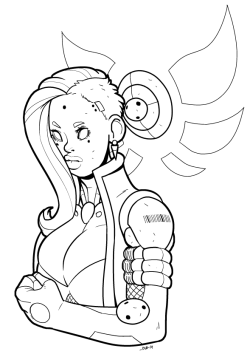 Wanted To Draw Red-Winged-Angel's  Cool Sci Fi Character As A Thanks For The Bust