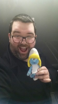 Found Smurfette in a lift. So I thought. Lift Selfie