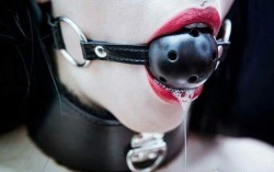 brutalmaster:  kajkelli: sensualhumiliation: Collared collared, gagged and kept indoors far too long.  Score: 8  Gag won’t do much to keep her quiet but it’s really hot and I love the amount of drool coming out of her slut mouth.