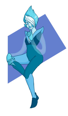 inkedmanagerie:  One of ksuriuri ‘s lovely gemsonas, Larimar, that I whipped up in an evening. I was excited by her ghost arms and used a bit of airbrushing techniques to shade them so the lines were a bit less solid and more ghost-y… It’s late