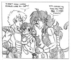  Anonymous said to funsexydragonball: How about another 63, with Yamchu, and those two saiyan babes who are now saiyan hunks!  This really makes me wish I had my tablet to finish the non-genderbend version of this! I love drawing both versions of Yamcha!