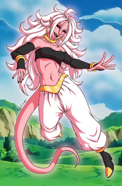 xmrnothingx: Majin Android 21 from Dragon Ball FighterZ I already thought Android 21 was cool, but after this form got revealed I just had to draw her. 