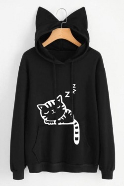 coolchieffox:  Popular Animal Printed Tops [Up to 56% off]Cat Print Drawstring Hood Pocket Hoodie      ั.92    ร.17Color Block Cat Ears Hoodie with Bow Back  ๢.85    ิ.20Giraffe Print Queenie’s Athletic Sweatshirt     เ.16    อ.60Cat