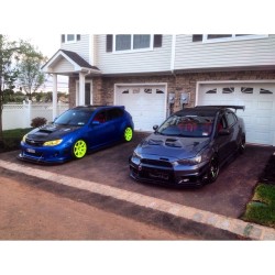 Automobilesandfemales:  Me And @1Llest_Evox With The Mistresses #Subaru #Wrx #Sti