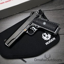 gunfanatics:  Brand new Ruger SR1911 Night Watchman 45 ACP handgun. Comes with two 8 round mags and enhanced micarta grips. 辫  Follow @omahaoutdoors if you haven’t done so already. Ready to ship to your FFL. Contact Omaha Outdoors for your Ruger