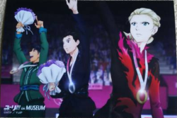 From Yuri!!! on MUSEUM’s merchandise - a new official image featuring the Grand Prix Final winners (JJ Bronze, Yuuri Silver, Yuri Gold) right after the medal ceremony!That was taken prior to this official image, it seems: