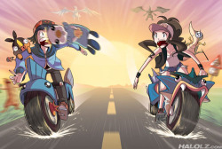 the-absol:  POKEMON BATTLES ON MOTORCYCLES 