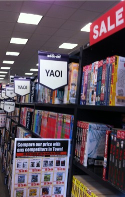 They opened a new Book.Off (it&rsquo;s an awesome used media store) and while looking around I noticed this one had a section specifically for Yaoi manga. I was just really amused they&rsquo;d have a section for that (and no section for Sci-Fi books!?