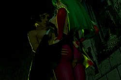 shadezart:  Video: http://a.pomf.se/xbfycy.webmPOV: http://a.pomf.se/eyyvnm.webmSorry about the shit quality, but my render times are more reasonable at lower resolutions. Also the lighting in the POV video is purposefully bad, this Morrigan model looks