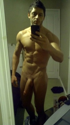 hungdudes:  Iphone scruffy big uncut cock hung with washboard abs and smooth body…   Dude fuck me