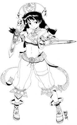karladiazc:Inks for a commission, Talim from Soul Calibur 4 and an arabic pirate of my own.