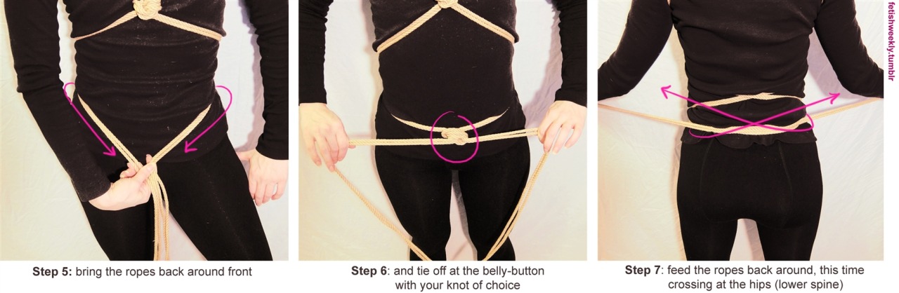 fetishweekly:  Shibari Tutorial: Side Hitch Harness ♥ Always practice cautious