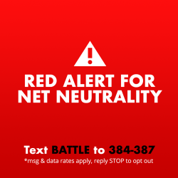 staff:  🚨This is a Red Alert for net neutrality 🚨Last December, the FCC voted to to kill net neutrality. If we do not take action, this will kill the free and open internet as we know it. The internet needs you—all of you—to make sure your voices