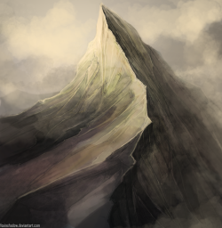 I call this a successful study. No references used, only my vision and five brushes Circa 2 hours maybe?  Far Over the Misty Mountains Cold, To Dungeons Deep and Caverns Old, We must away ere break of day To find our long-forgotten gold.
