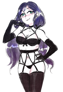 childofsquid:  Some Nozomi doodles to relax &lt;3  I wanted to draw Nozomi in one of those Creepyyeha outfits hehe  