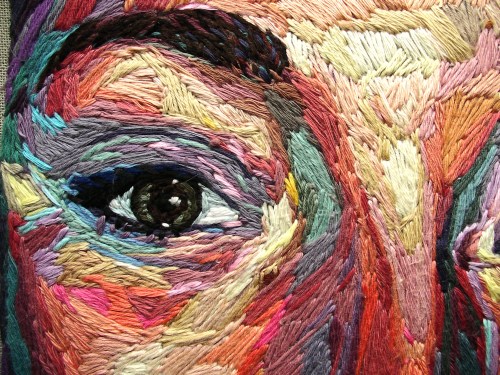 jsarloutte:  On my own, Autoportrait, embroidery, adult photos
