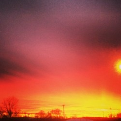 First #skyporn of 2014 is a good one. #sky #cloudporn #clouds #sunset #dusk #fireinthesky