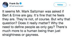 zoblogs:  daphnetrodon:  daphnetrodon:   didyouknowmagic:  froglezbian:  straight people shut up challenge  Frank stop. Go read a book or yell at a cloud it would be just as useful as this statement you left on Twitter.   He did add this later, which