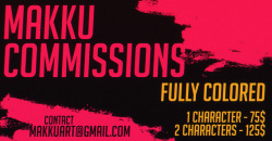 its-makku:  Fully Colored Slots Open!!NOTE: These slots won’t be started until later in the month around the 15th-20th to allow time for slots to fill, and current Patreon commissions to be completed.Student loans slowly disappearing. I couldn’t thank