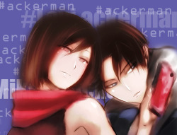 elvendashears:  Ackerman double selfie :p inspired by that mikasa selfie cover thing! ^^ also.. i used the messy smudgy style i was working on..its ugly well anyway.. LEVI ACKERMAN is a fuckin awesome name! hurray for the Levi ackerman tag! born today!