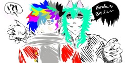 do you never get the feeling that somebody is behind you??? (((oh those two&hellip; the rainbow haired is a hummingbird and behind him is a cat..guy&hellip;)) = i&rsquo;m not bored or anything. 