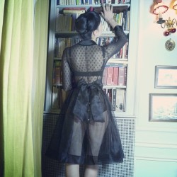thelingerieaddict:  gabrielleaznar:  Voyage Midi black tulle skirt and Sidonie Poupée Noir body for Valentines Day dressing.  Her outfit!!!  &lt;3