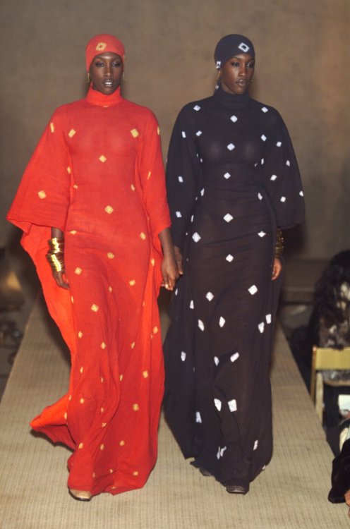celebritycokenose:  Adame &amp; Eva Niang @ Miguel Adrover Fall/Winter, 2001 Ready-to-Wear