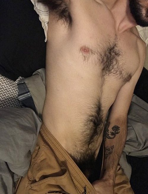 sextualattention:This is the sort of body hair I fucking lose it over. Like… cartoon-style eyes-popping out sweat-dripping tongue-lolling… I want to rub my beard all over that until I cream my pants, &amp; then do it all over again.   I couldn&rsquo;t