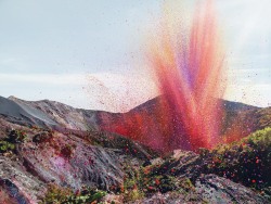 instantwishes:  Explosion of 8 million flower petals over a town in central Costa Rica 