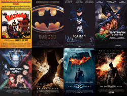 jt4888:  Batman (1966) Batman (1989) Batman Returns (1992) Batman Forever (1995) Batman &amp; Robin (1997) Batman Begins (2005) The Dark Knight (2008) The Dark Knight Rises (2012)   