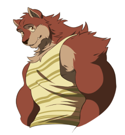 catsudon:  A quick drawing of a random hot buff tanktop wolf (*✧×✧*)