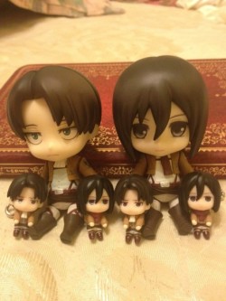  RivaMika Nendoroid Theater: Mini-Me&rsquo;s + Misc.By 野宫百合子 aka kuranblr (Reposting w/ permission)  The fourth is a continuation of Cat!Levi &amp; Bunny!Mikasa.