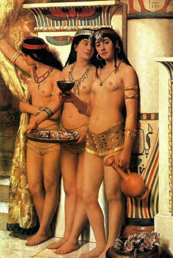  Pharaohs Handmaidens (1883) by the English painter John Collier (1850–1934). 