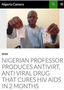 miniar:    June 10, 2015  Nigerian Professor Produces Antivirt, Anti Viral Drug That Cures HIV AIDS In 2 MonthsNigerian Professor Produces Antivirt, An Anti Viral Drug For Treating HIV AIDS. Despite doubts in some quarters about the authenticity of his