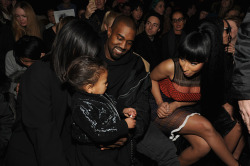 kuwkimye:  Kim, Kanye, North &amp; Nicki Minaj at the Alexander Wang fashion show in NYC - February 14, 2015
