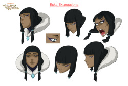 korranation:  Check out this early character concept for Eska, Korra’s 16-year-old waterbending cousin. Eska rarely shows any emotion besides boredom, due to her distaste for most people, places, and things.