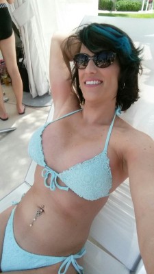 diaryofatransgenderwoman:  gandalfblue:diaryofatransgenderwoman:  Pool day… Time to relax!   Dear Kayden, I know these are relatively new …But a bigger pair will not hurt :D It’s all about angles. Trust me, they’re plenty big!  Gorgeous.